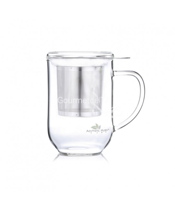Mug - Tisanera de vidrio con tapa 500 ml - taza con filtro y tapa